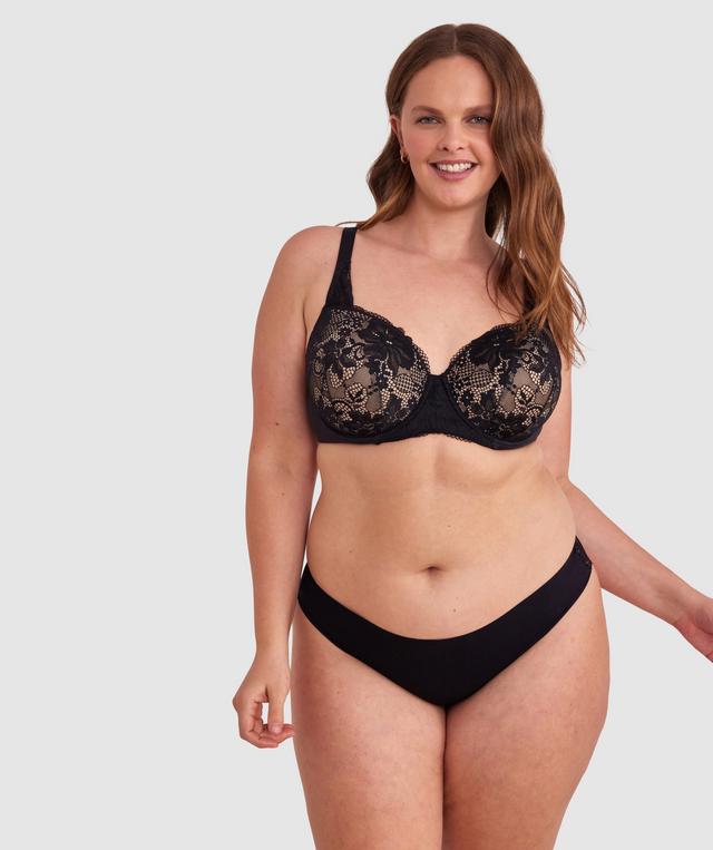 Smooth Comfort Lace Bikini Knicker - Black