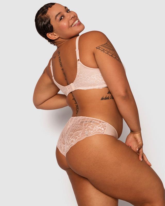 Smooth Comfort Lace Bikini Knicker - Blush Pink