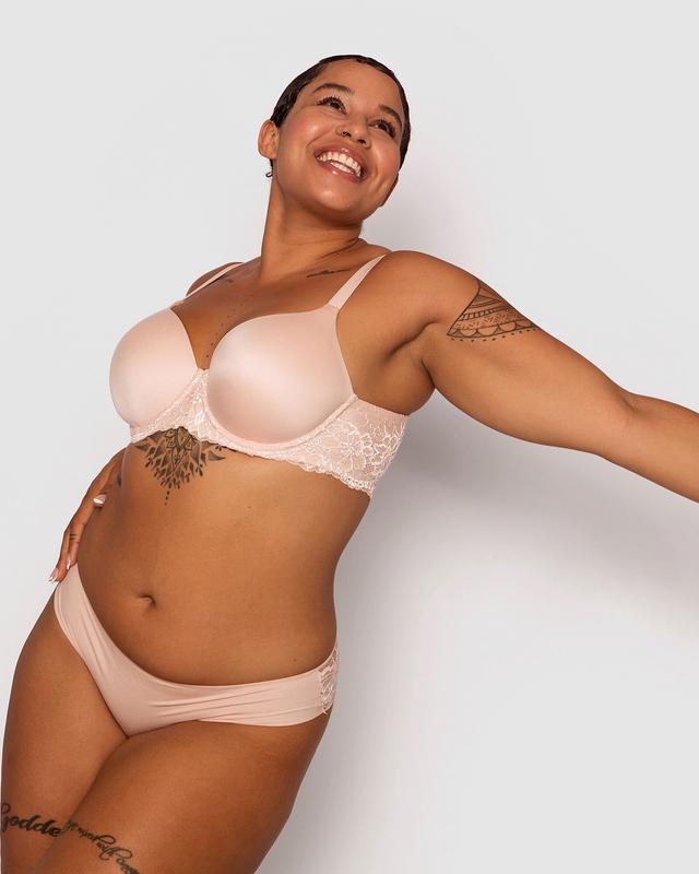 Smooth Comfort Lace Bikini Knicker - Blush Pink