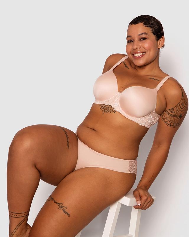 Smooth Comfort Lace Bikini Knicker - Blush Pink