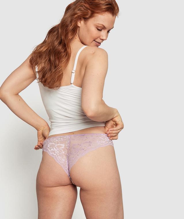Smooth Comfort Lace Brazilian Knicker - Floral Print