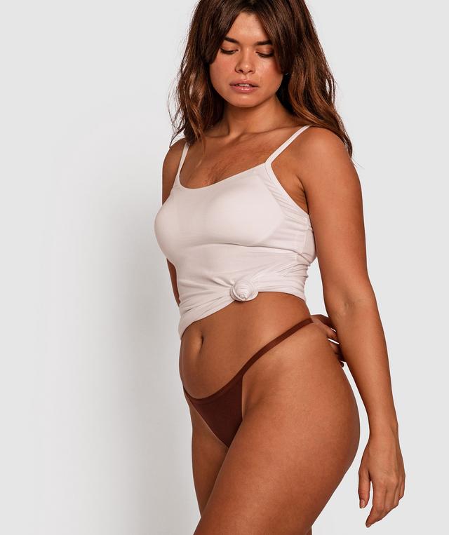 Smooth Comfort Lace Mini V Knicker - Nude 6