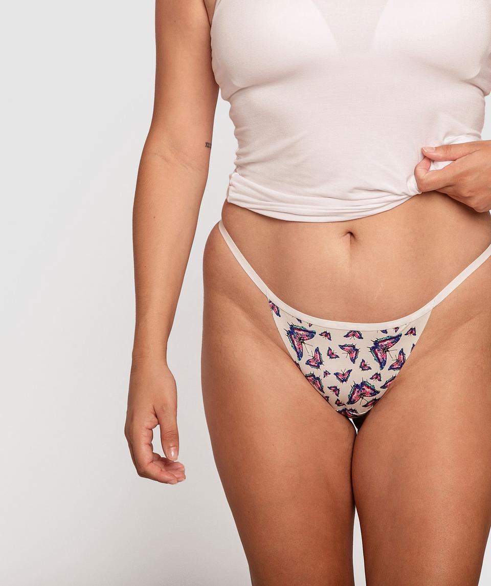 Smooth Comfort Lace Mini V - Print/White