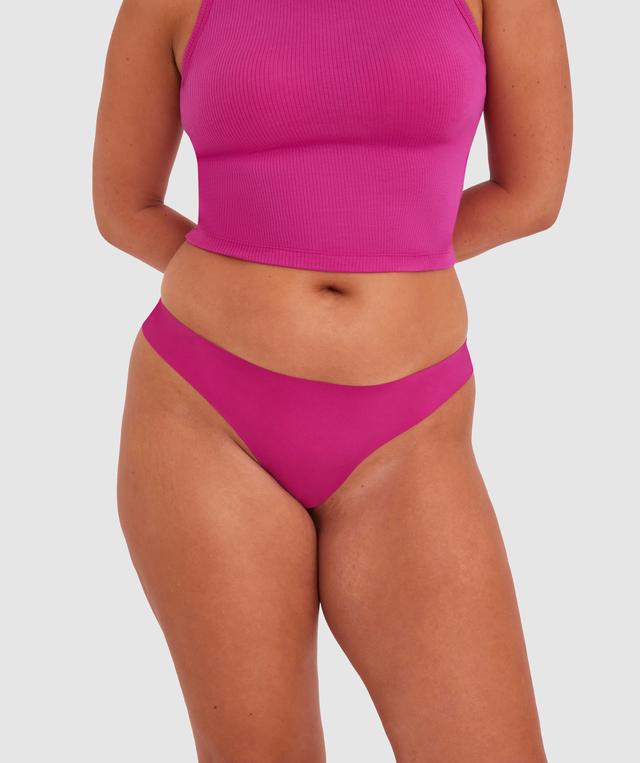 Smooth Comfort Lace V String - Rose
