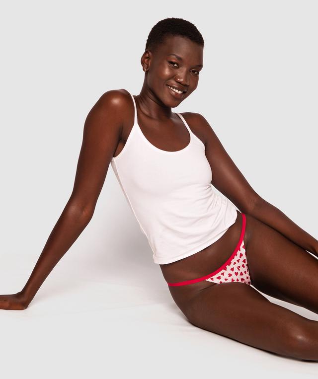Smooth Comfort Mini V Knicker - Light Pink/Red