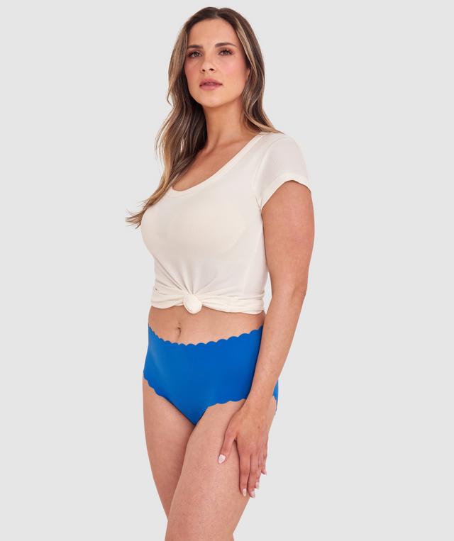 Smooth Comfort Scallop Full Brief - Dark Blue