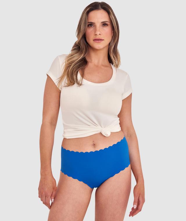 Smooth Comfort Scallop Full Brief - Dark Blue