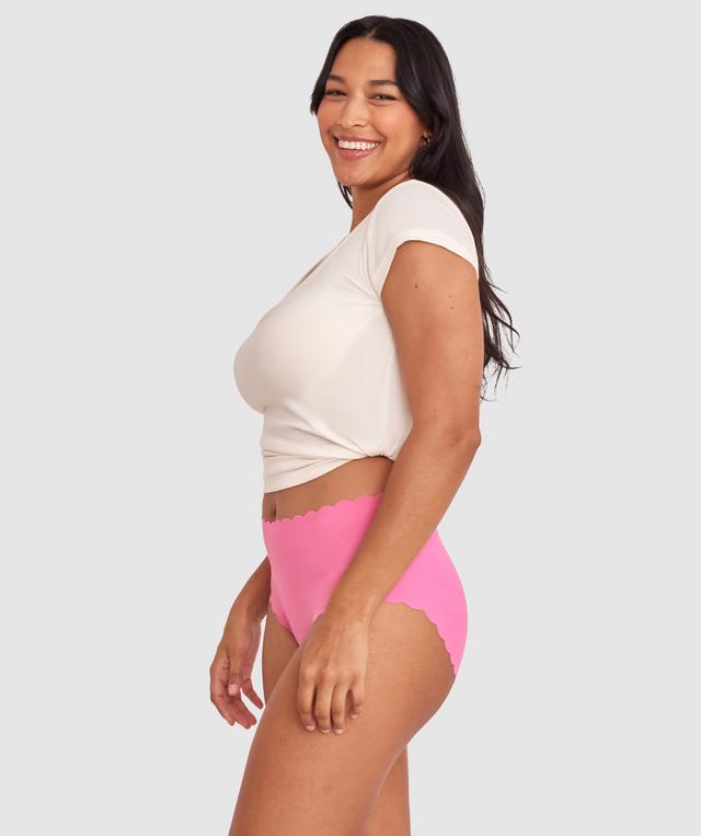 Smooth Comfort Scallop Full Brief - Pink