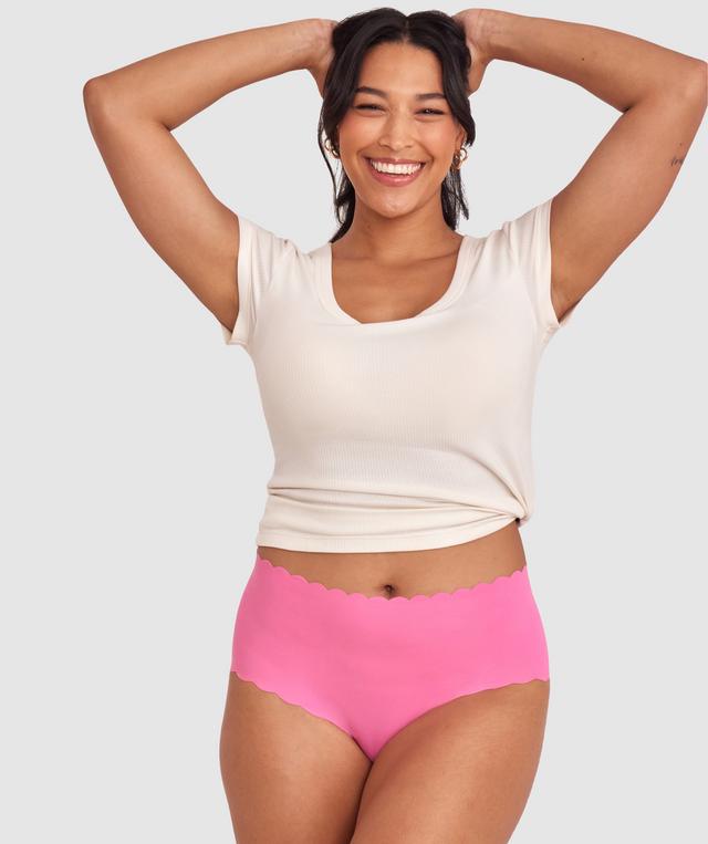 Smooth Comfort Scallop Full Brief - Pink