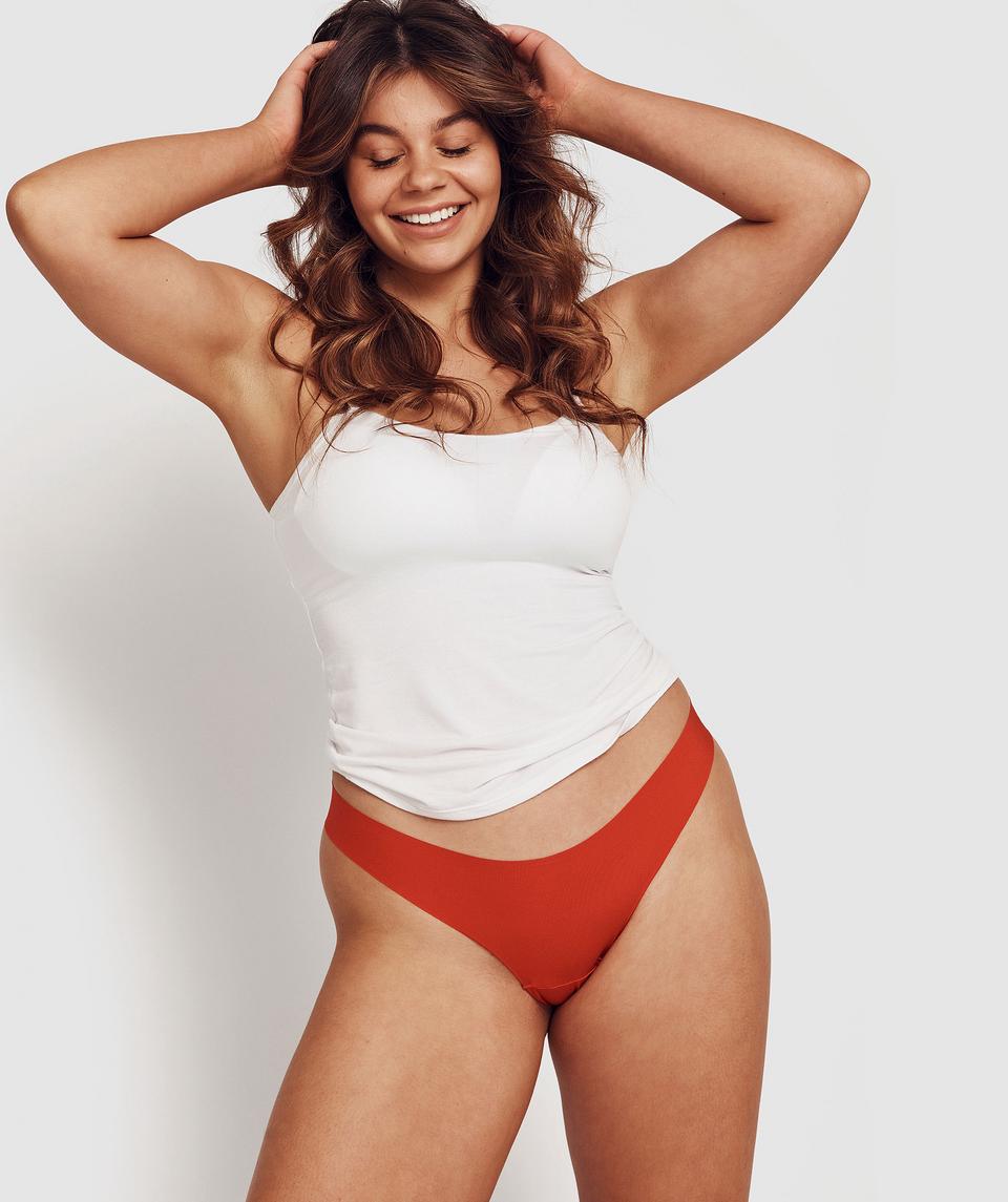 Smooth Comfort V String Knicker - Dark Orange