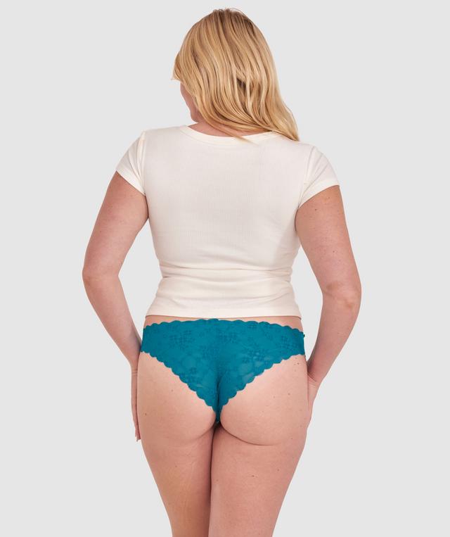 Smooth Lace Brazilian Knicker - Dark Green