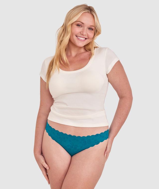 Smooth Lace Brazilian Knicker - Dark Green