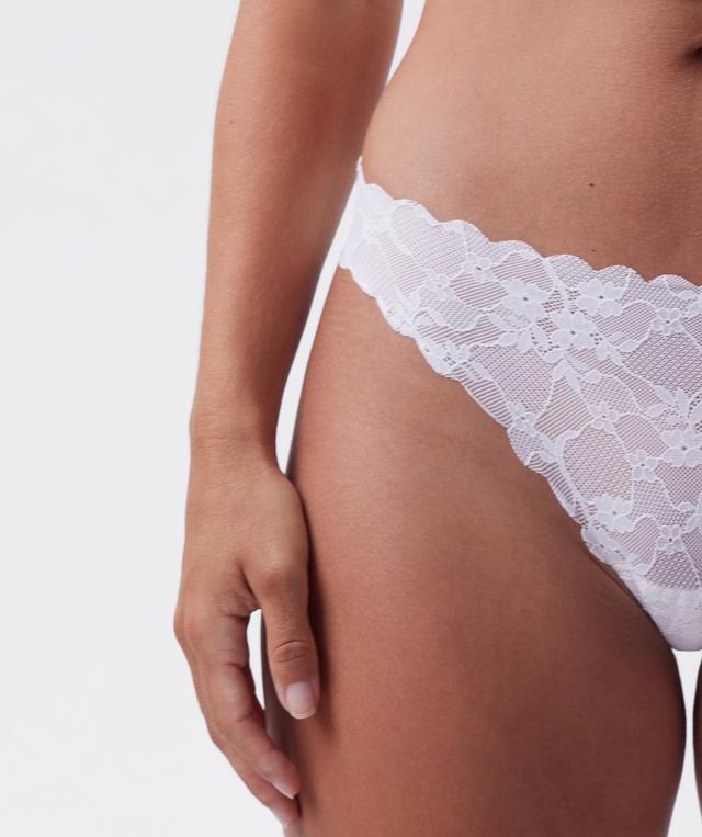 Smooth Lace Brazilian Knicker-Ivory