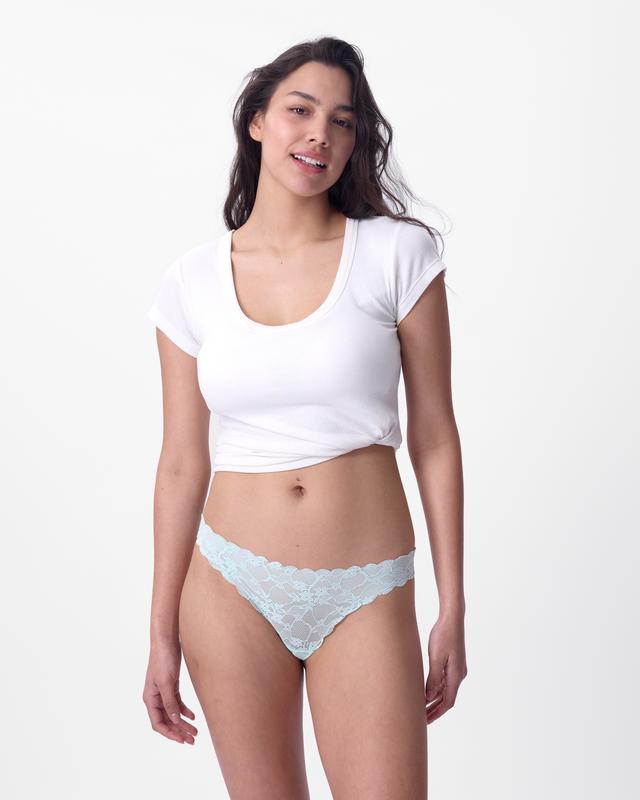 Smooth Lace Brazilian Knicker - Mint Green