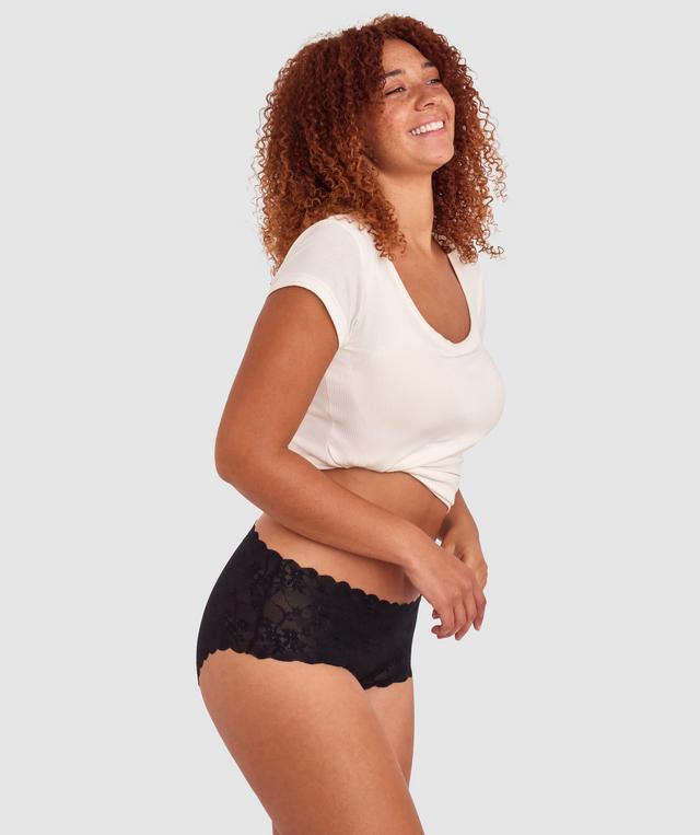 Smooth Lace Full Brief - Black
