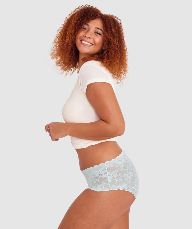 Smooth Lace Full Brief - Light Blue