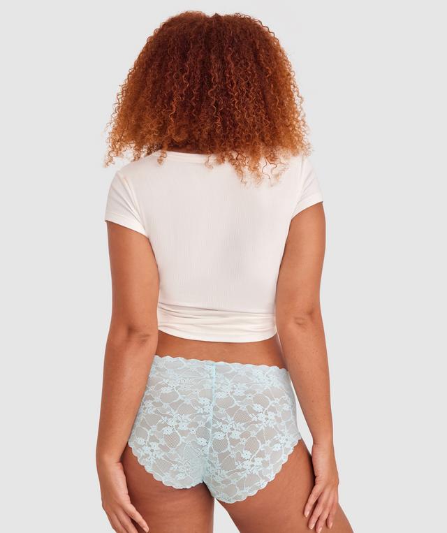 Smooth Lace Full Brief - Light Blue