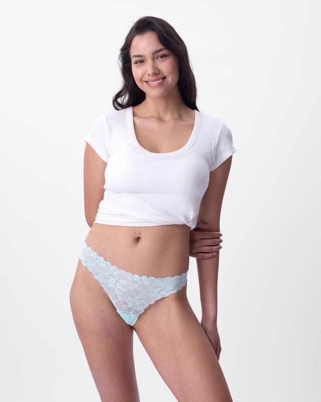 Smooth Lace G String - Mint Green