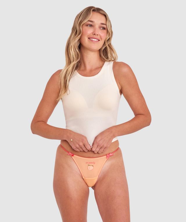 So Peachy High Leg String - Light Orange