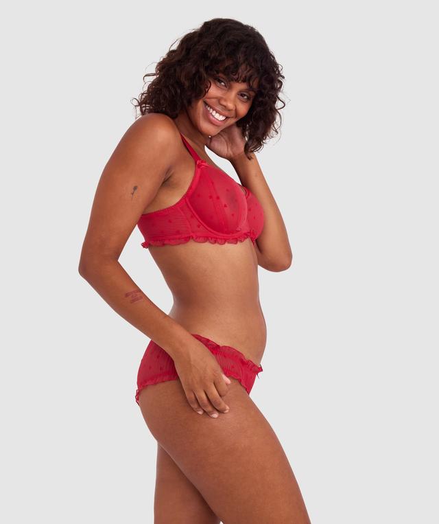 Stolen Hearts Full Coverage Bra - Red