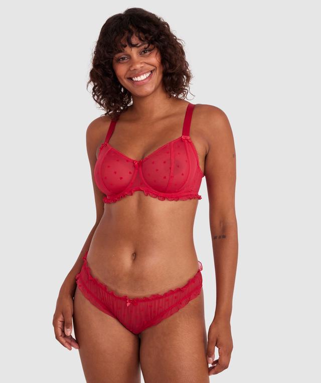 Stolen Hearts Full Coverage Bra - Red