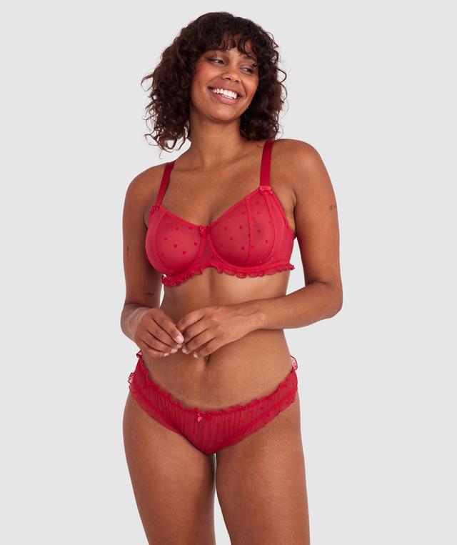 Stolen Hearts Full Coverage Bra - Red