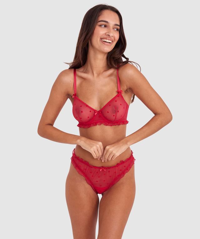 Stolen Hearts Underwire Bra - Red