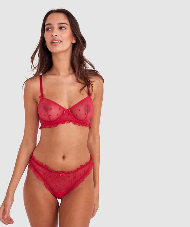 Stolen Hearts Underwire Bra - Red