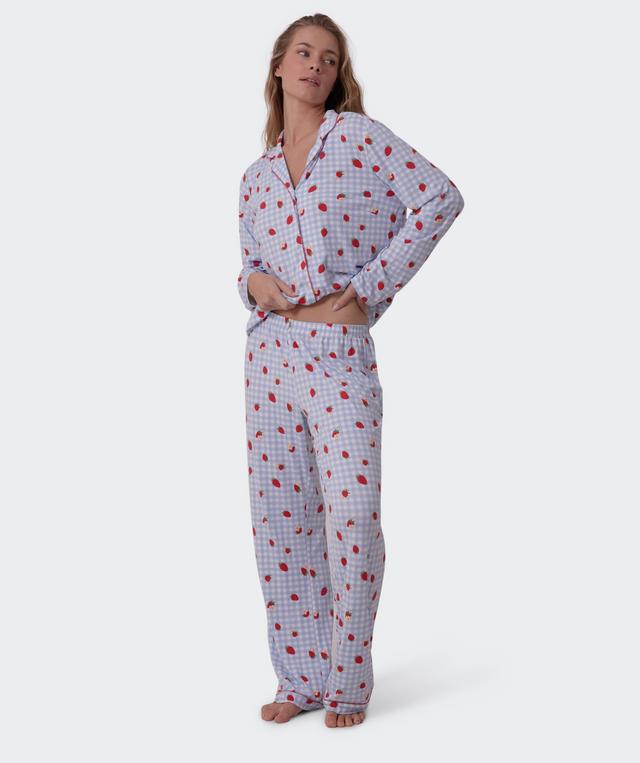 Strawberry Patch Long Pant - Light Blue