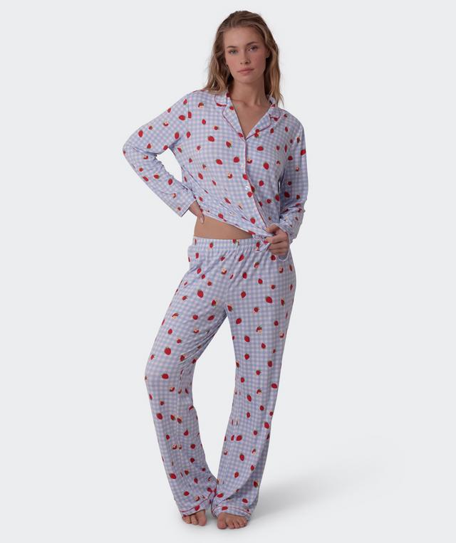 Strawberry Patch Long Pant - Light Blue