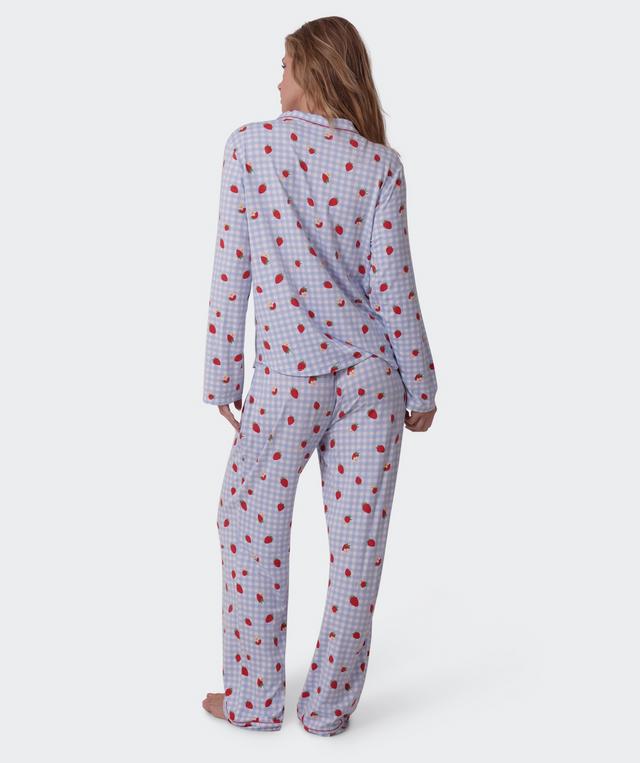 Strawberry Patch Long Sleeve - Light Blue/ Print