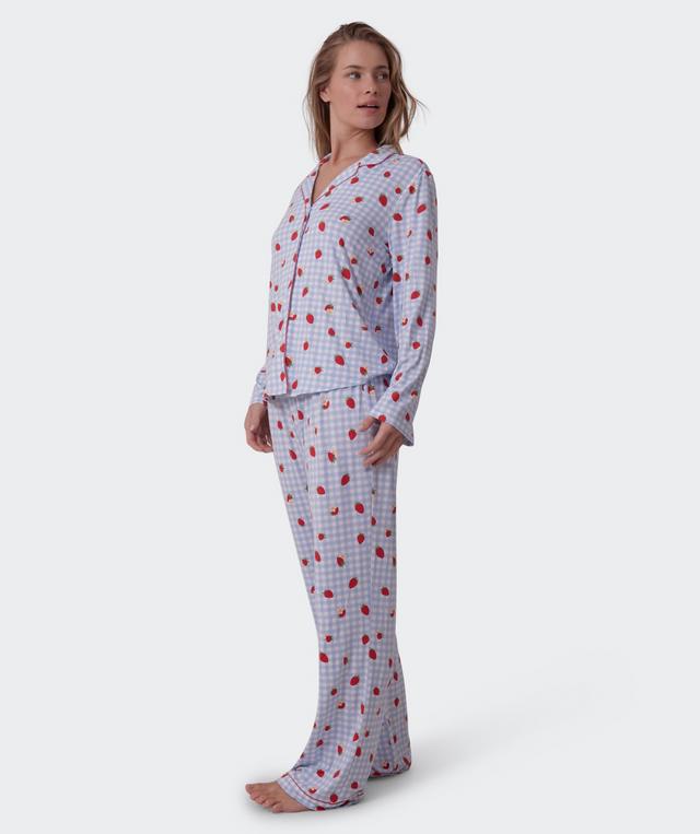 Strawberry Patch Long Sleeve - Light Blue/ Print