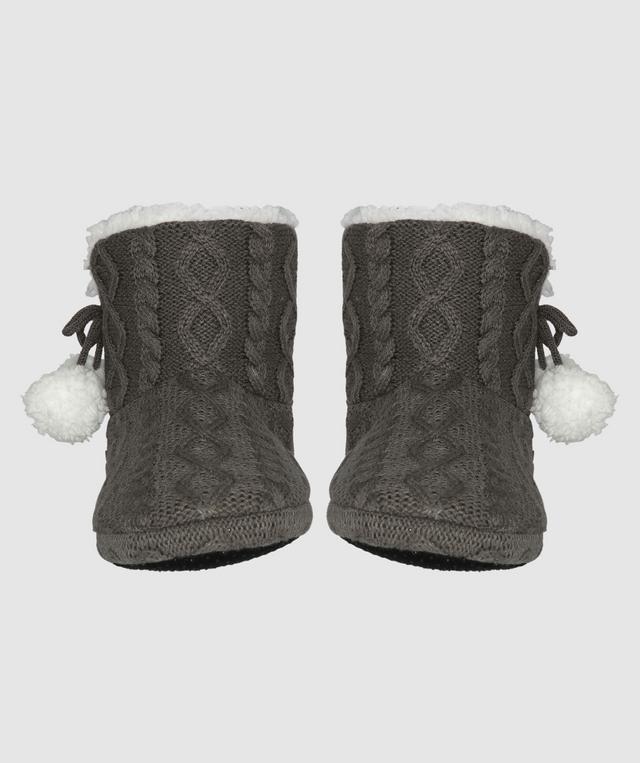Sunset Glow Cable Knit Bootie - Dark Grey