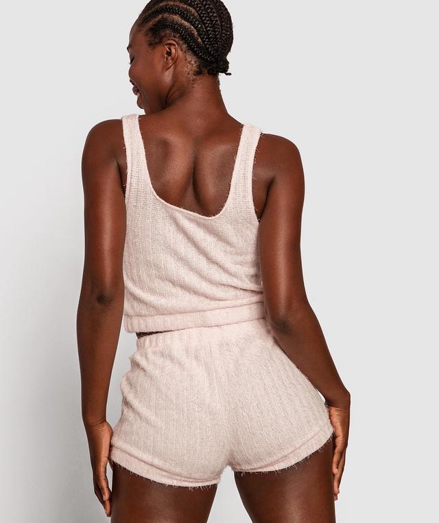 Sunset Glow Fluffy Shorts - Blush Pink