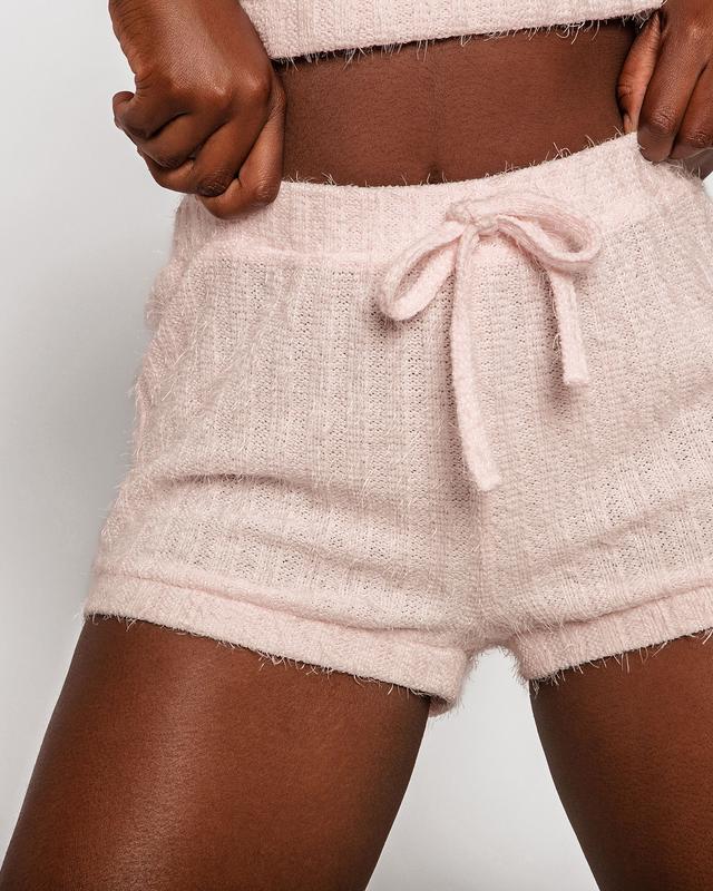 Sunset Glow Fluffy Shorts - Blush Pink