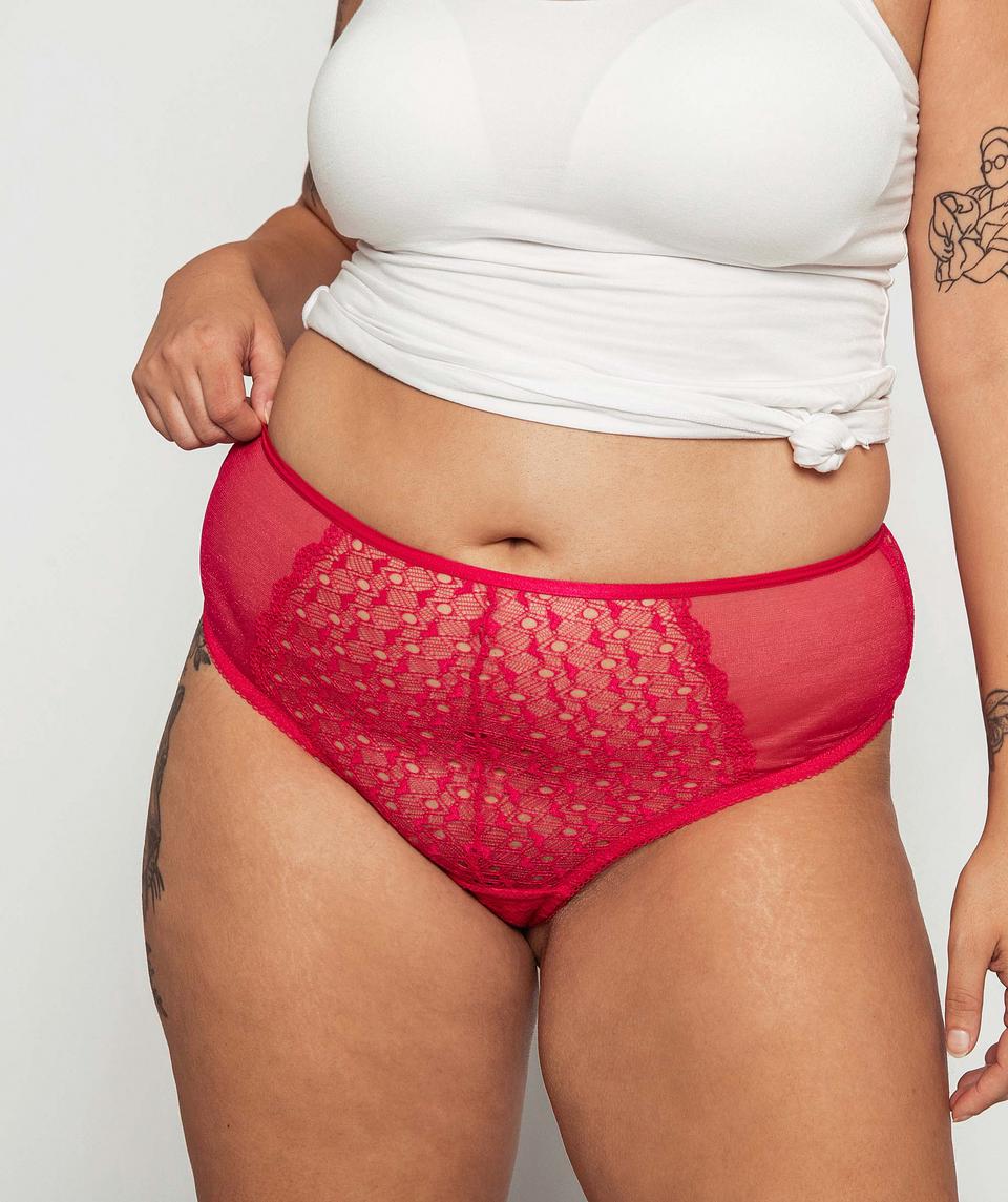 Sweetheart High Waist V String - Fuchsia Pink