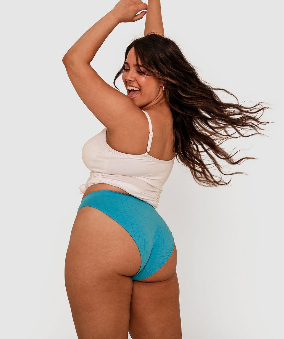 Theodora High Waist High Leg Knicker - Ice Blue
