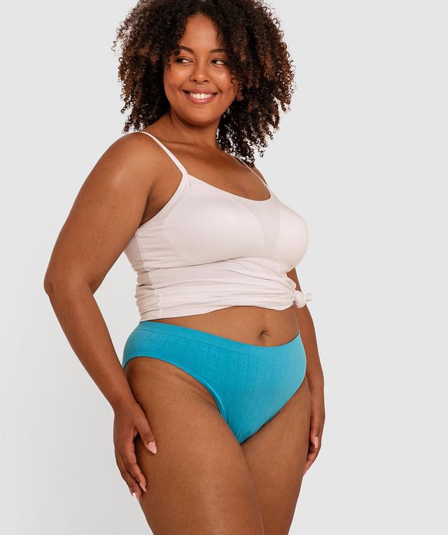 Theodora High Waist High Leg Knicker - Ice Blue