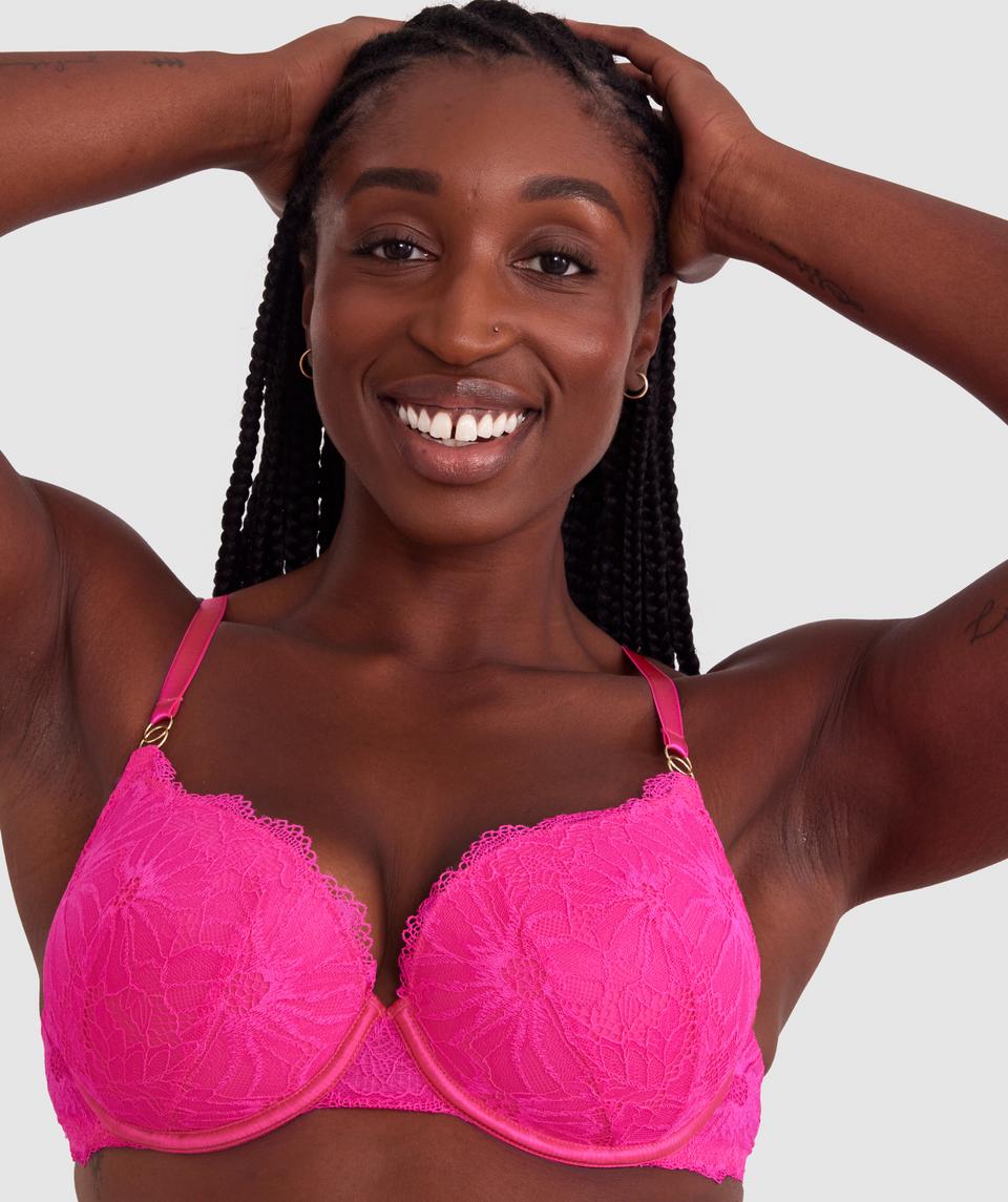 Tia Contour Plunge Bra - Pink