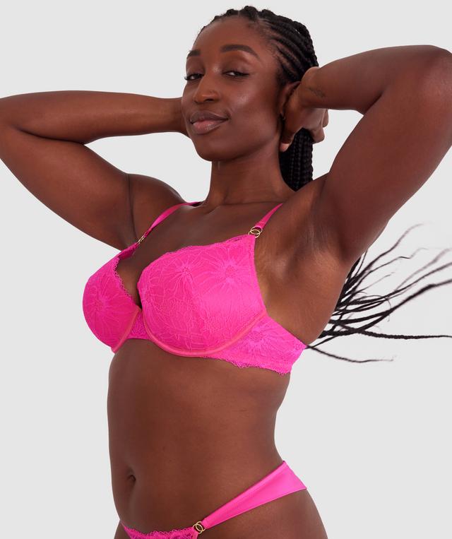 Tia Contour Plunge Bra - Pink