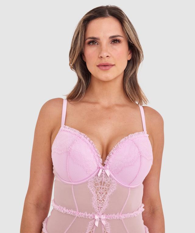 Too Cute Push Up Bodysuit - Pink