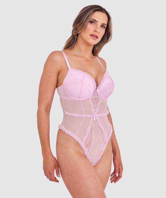 Too Cute Push Up Bodysuit - Pink