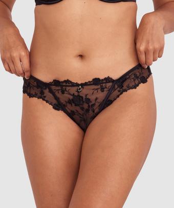 Vamp All Yours High Leg Brazilian Knicker - Black (BLACK)
