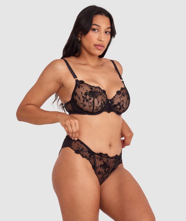 Vamp All Yours High Leg Brazilian Knicker - Black