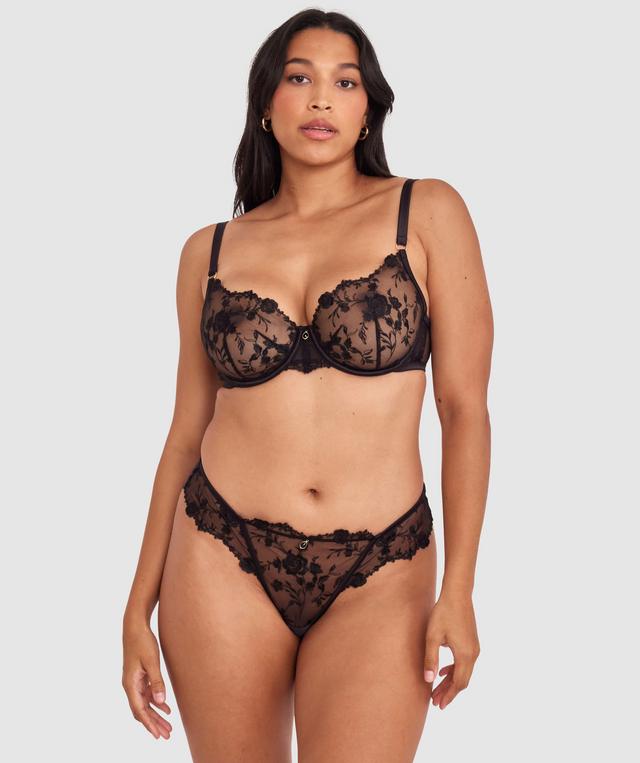 Vamp All Yours High Leg Brazilian Knicker - Black