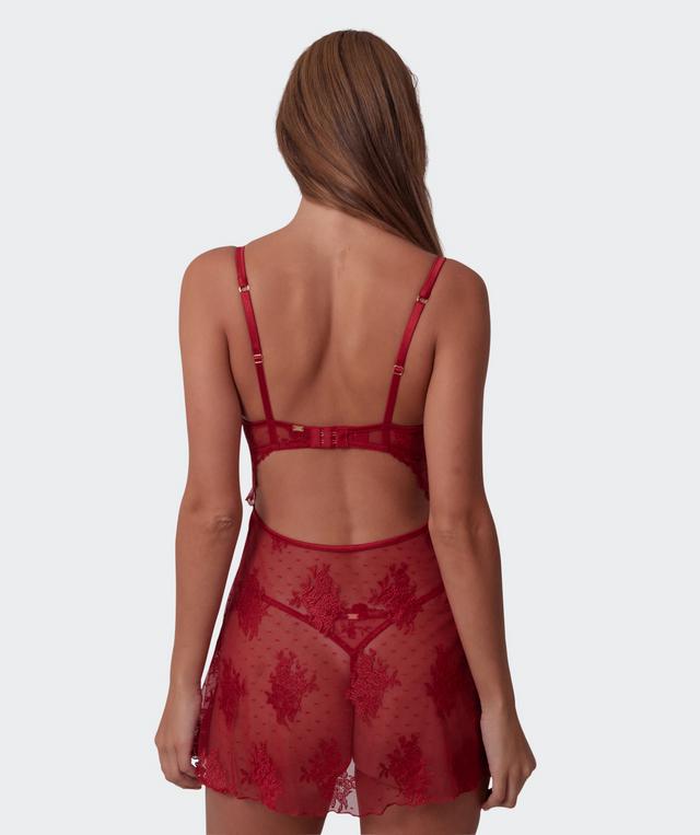 Vamp All Yours Push Up 1/4 Cup Babydoll - Dark Red