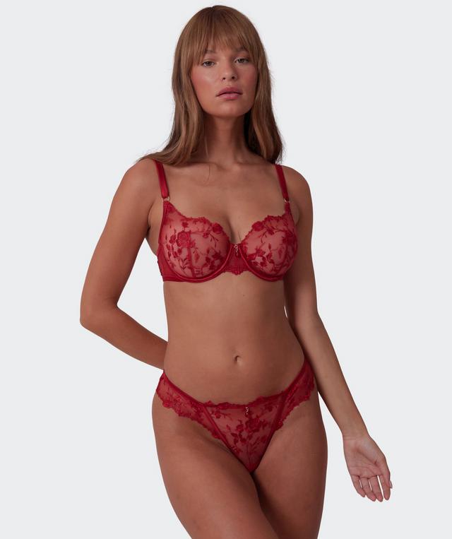 Vamp All Yours Unlined Plunge Bra - Dark Red