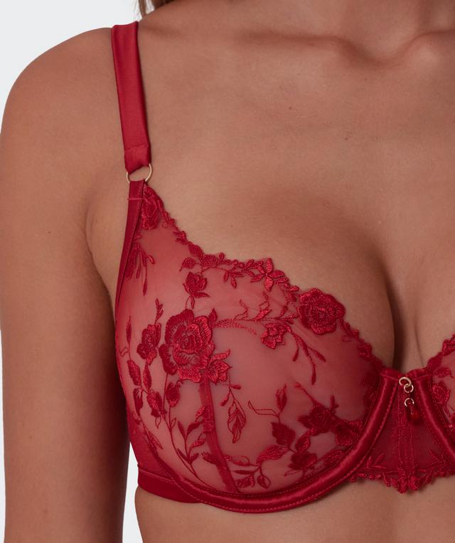 Vamp All Yours Unlined Plunge Bra - Dark Red