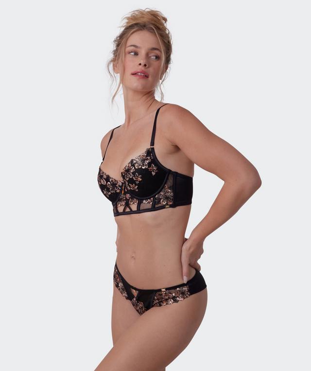 Vamp Allure Brazilian Knicker - Black / Print Animal