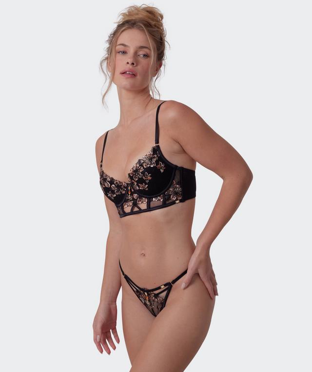 Vamp Allure High Leg String - Black / Print Animal